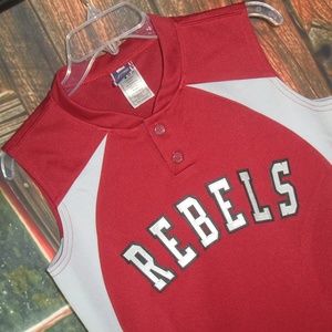 Vintage Women's Baseball Jersey Sz M Rebels #9